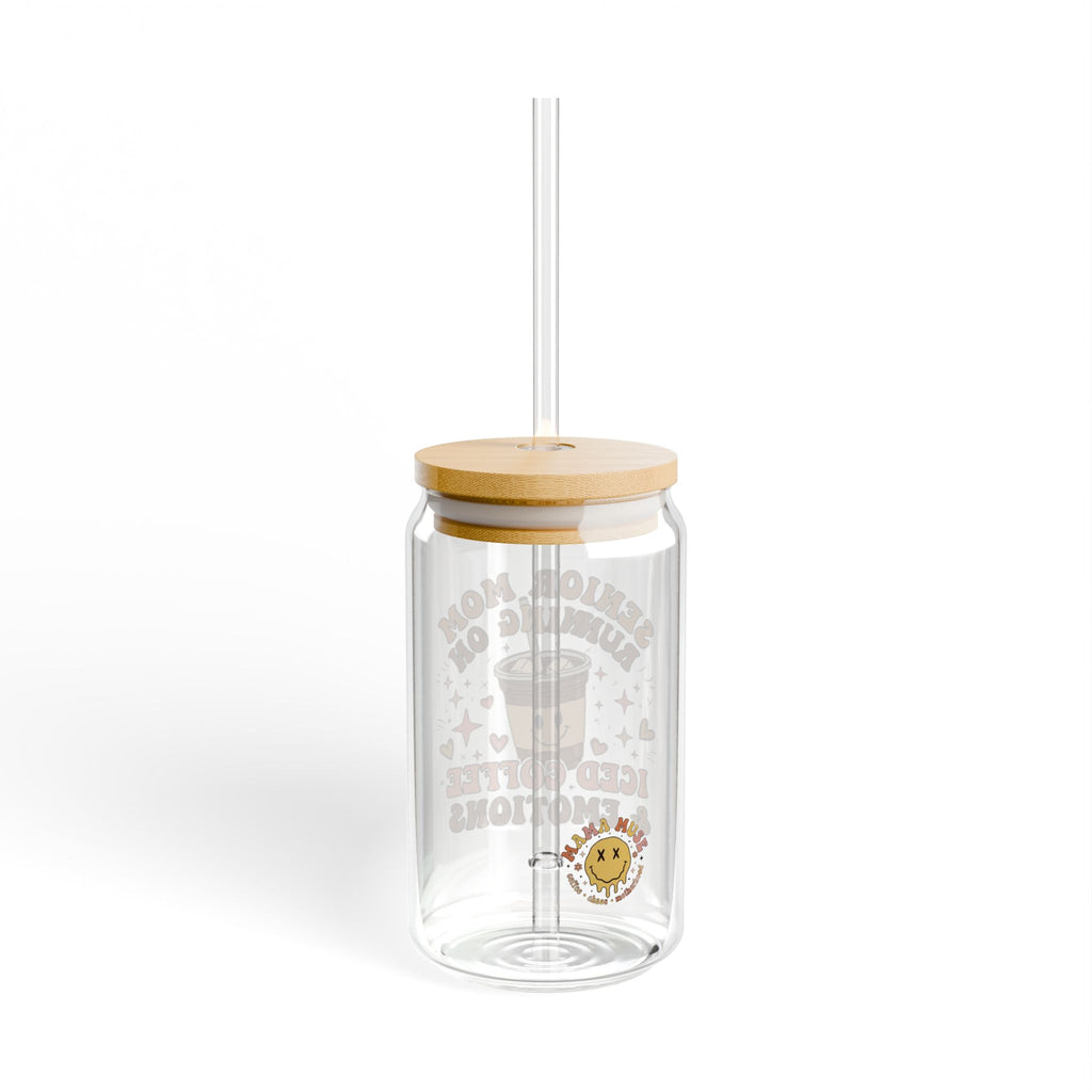 Iced Coffee & Emotions 16oz Sipper Glass – Cute Kawaii Style Coffee Tumbler with Straw