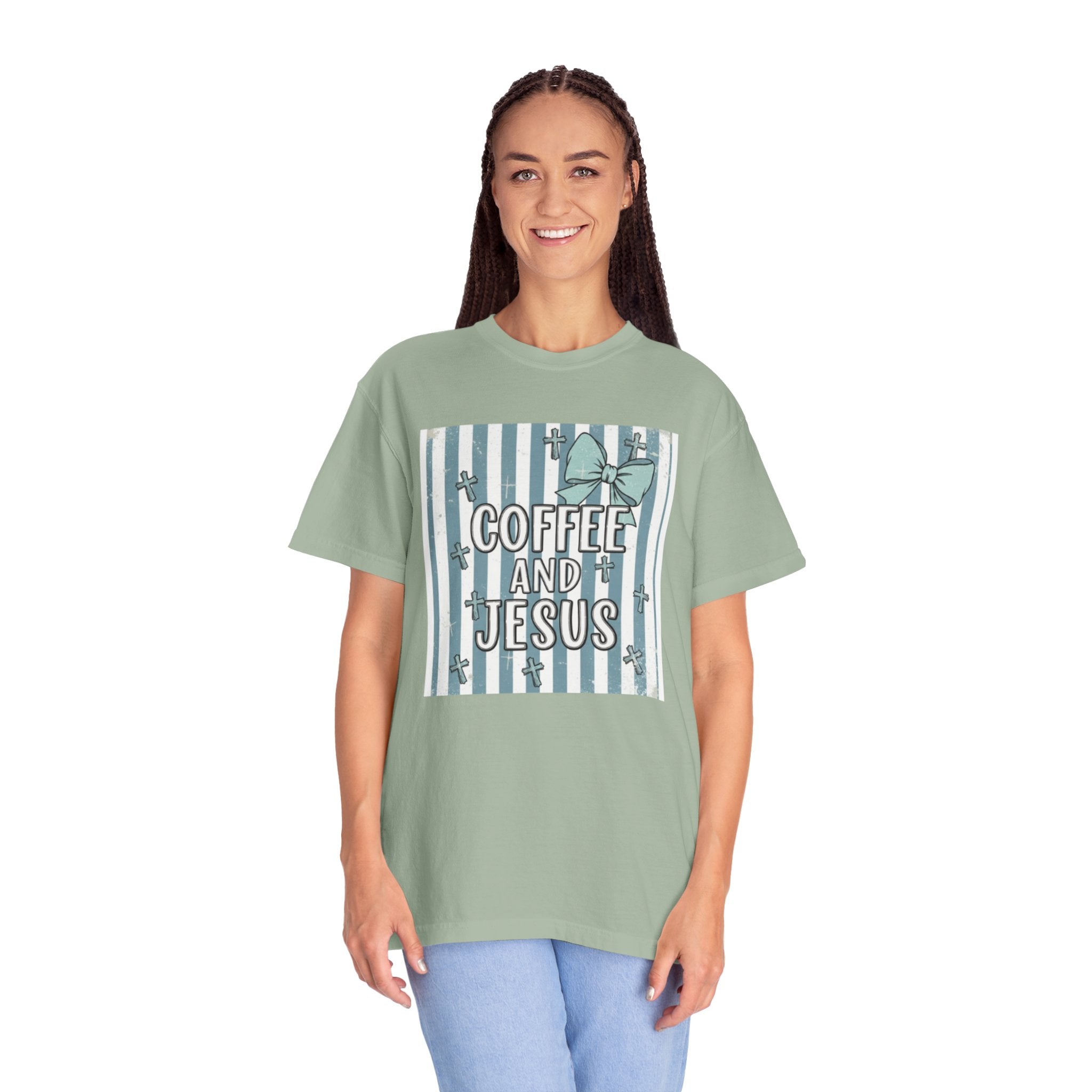 Coffee & Jesus Graphic T-Shirt — Faith-Inspired Coffee Tee