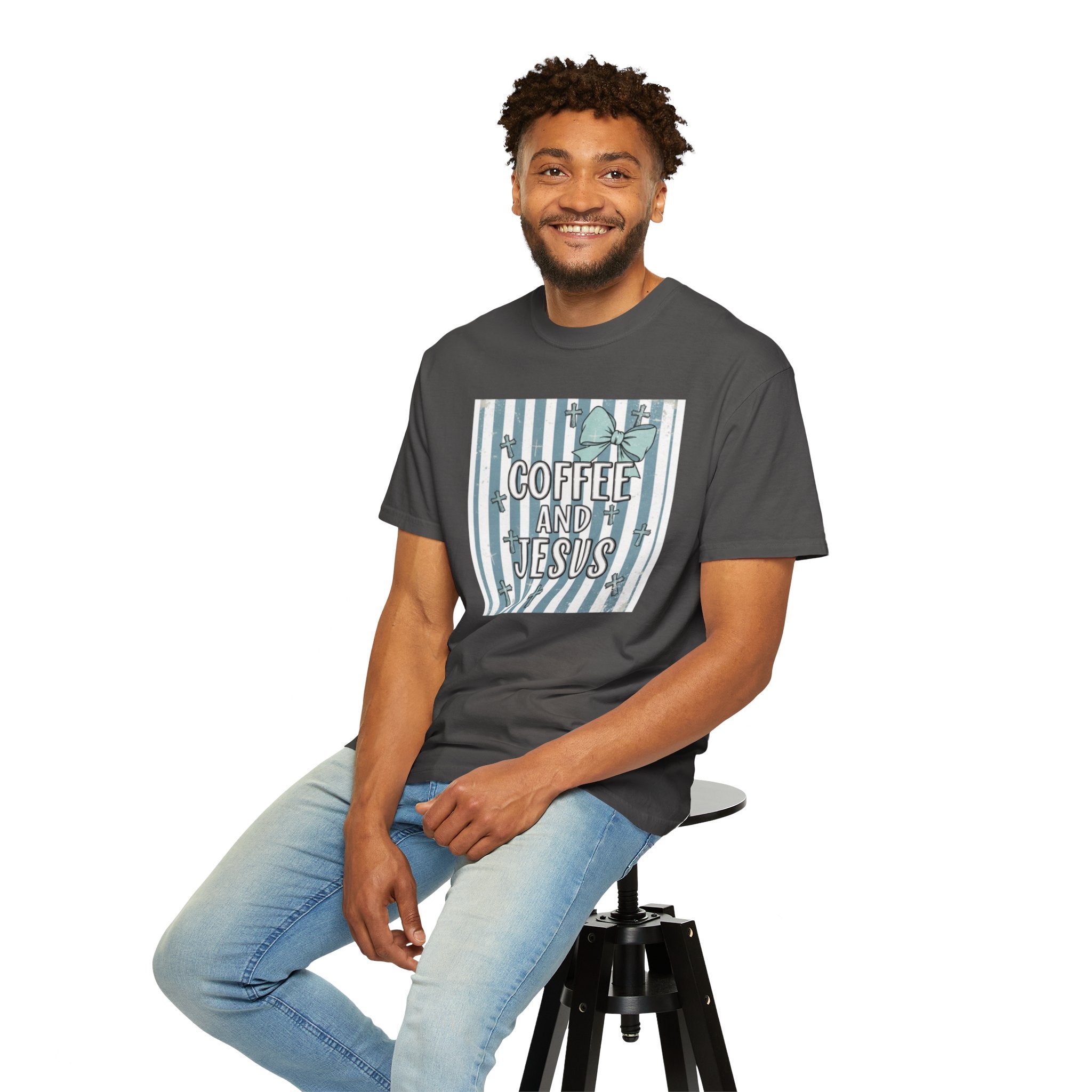 Coffee & Jesus Graphic T-Shirt — Faith-Inspired Coffee Tee