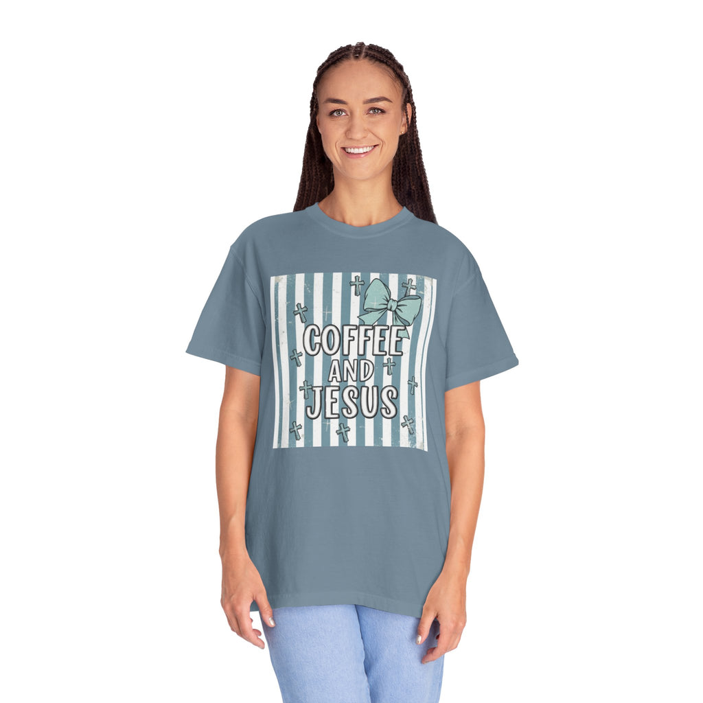 Coffee & Jesus Graphic T-Shirt — Faith-Inspired Coffee Tee