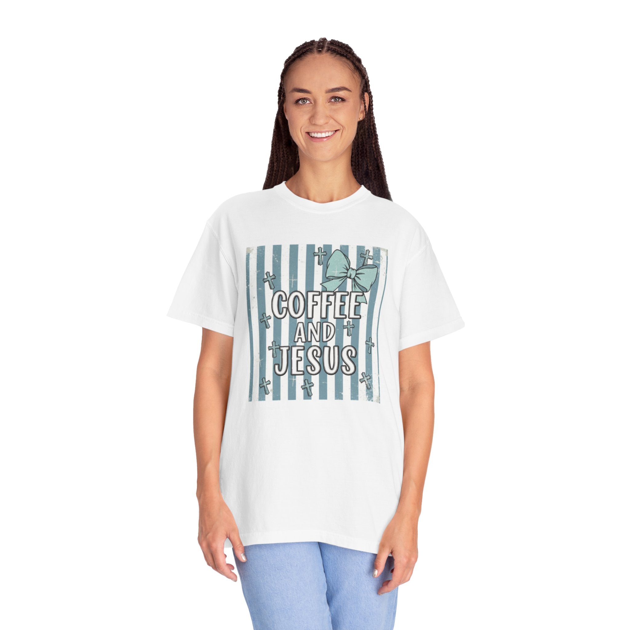 Coffee & Jesus Graphic T-Shirt — Faith-Inspired Coffee Tee