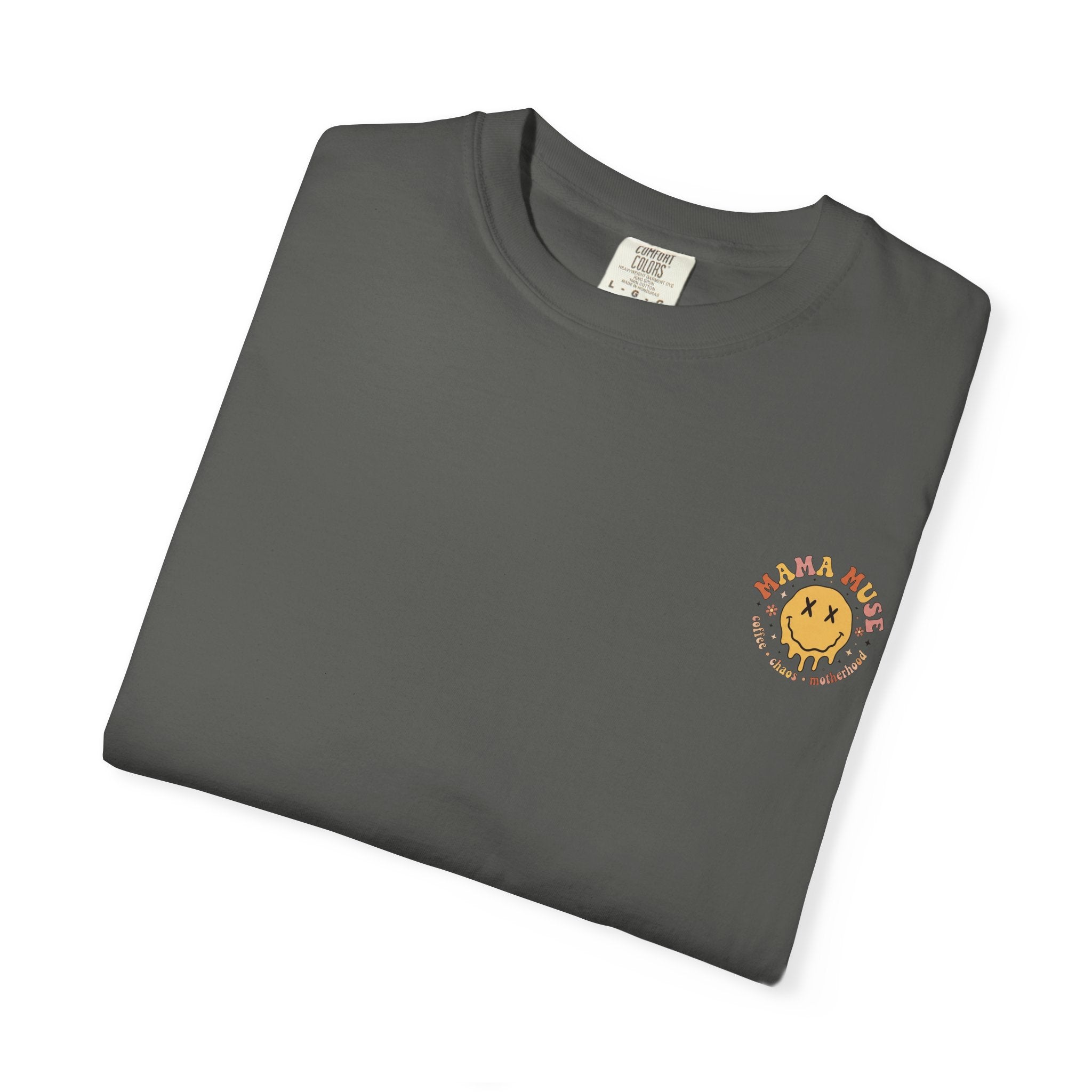 Graphic T-Shirt — "I Look Like Sh*t Because I Feel Like Sh*t" Bold Back Print, Smiley Chest Accent