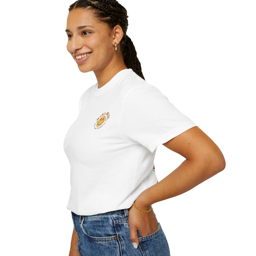 Graphic T-Shirt — "I Look Like Sh*t Because I Feel Like Sh*t" Bold Back Print, Smiley Chest Accent