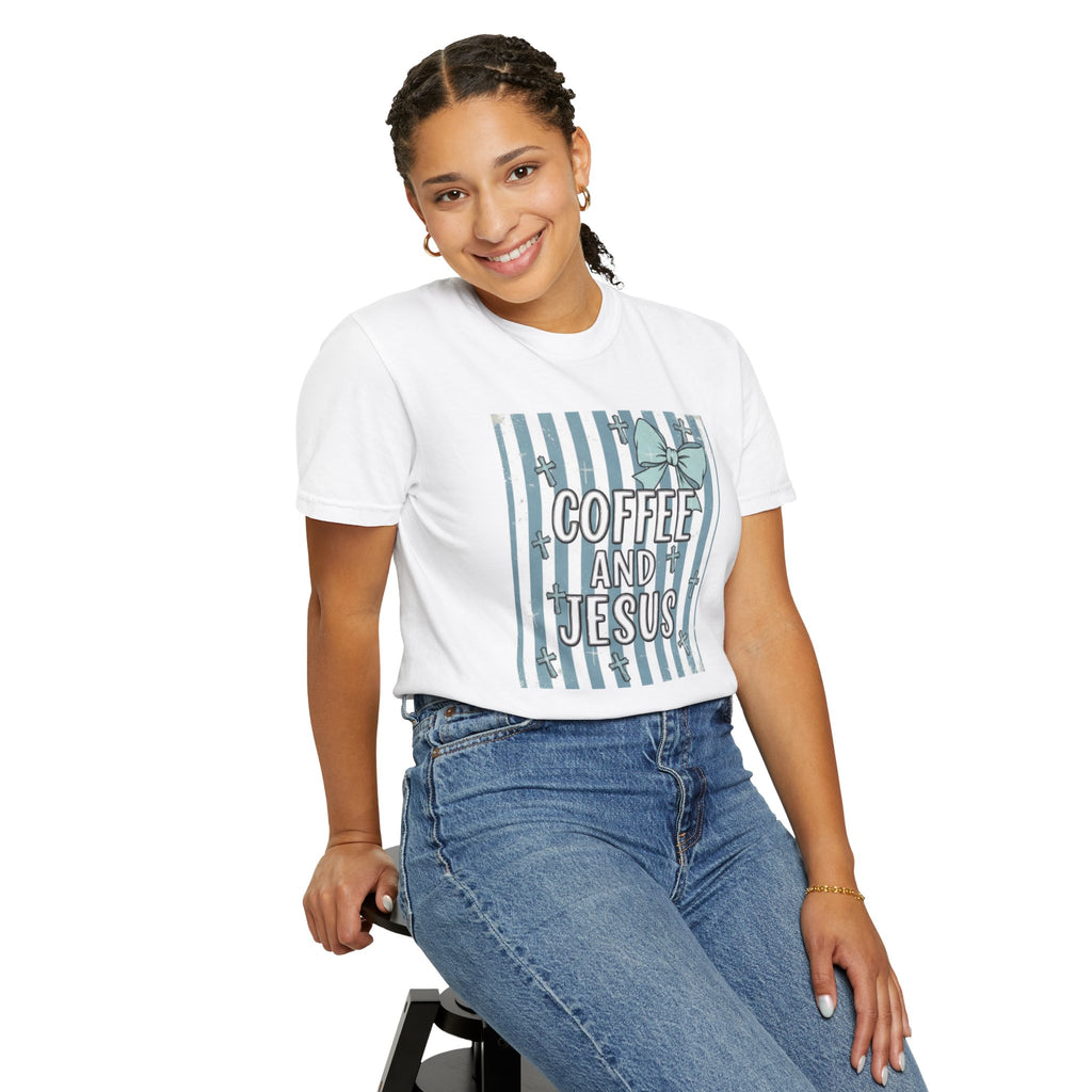 Coffee & Jesus Graphic T-Shirt — Faith-Inspired Coffee Tee