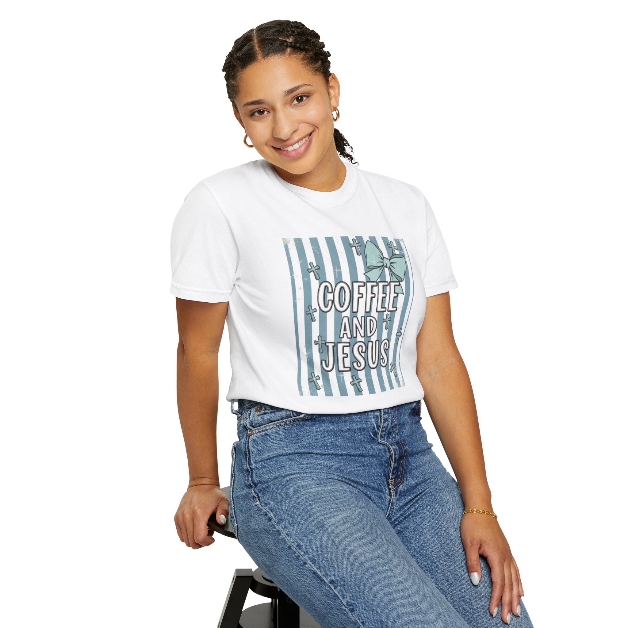 Coffee & Jesus Graphic T-Shirt — Faith-Inspired Coffee Tee