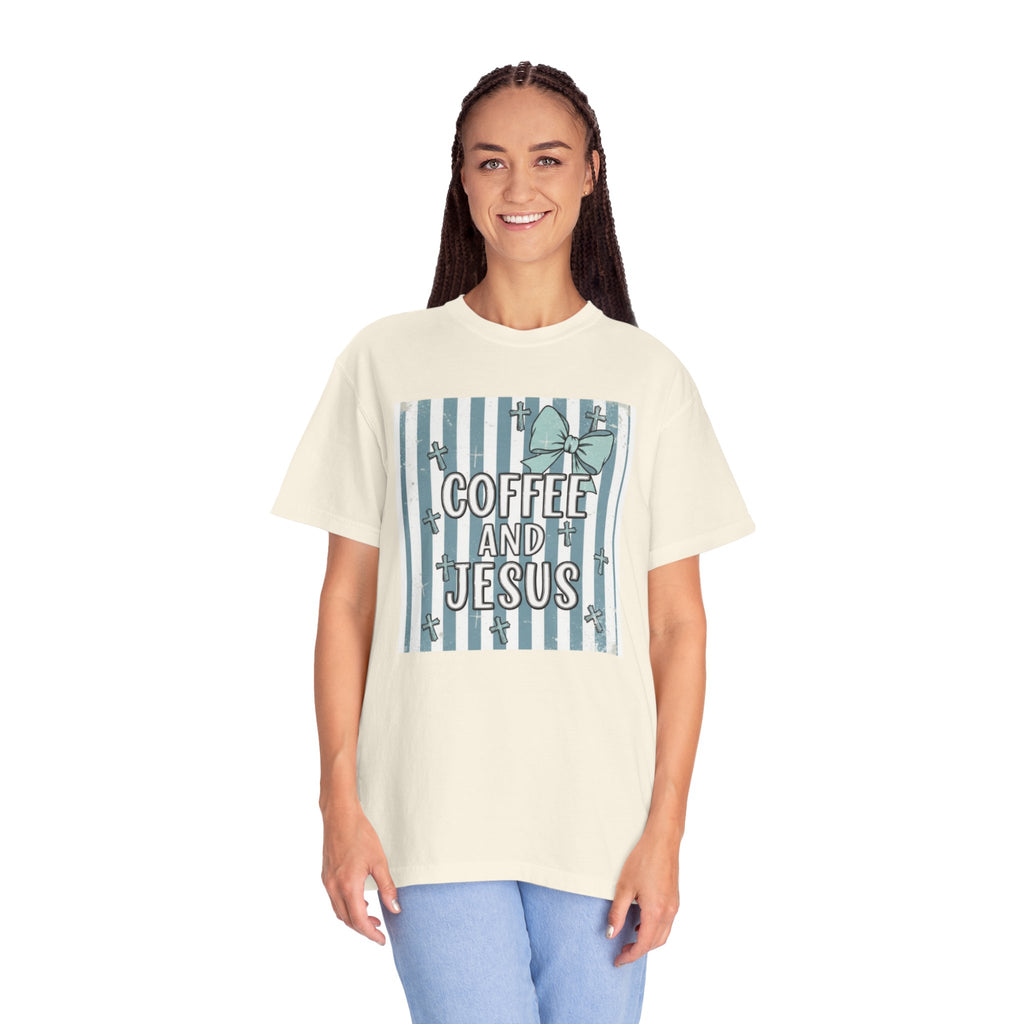 Coffee & Jesus Graphic T-Shirt — Faith-Inspired Coffee Tee