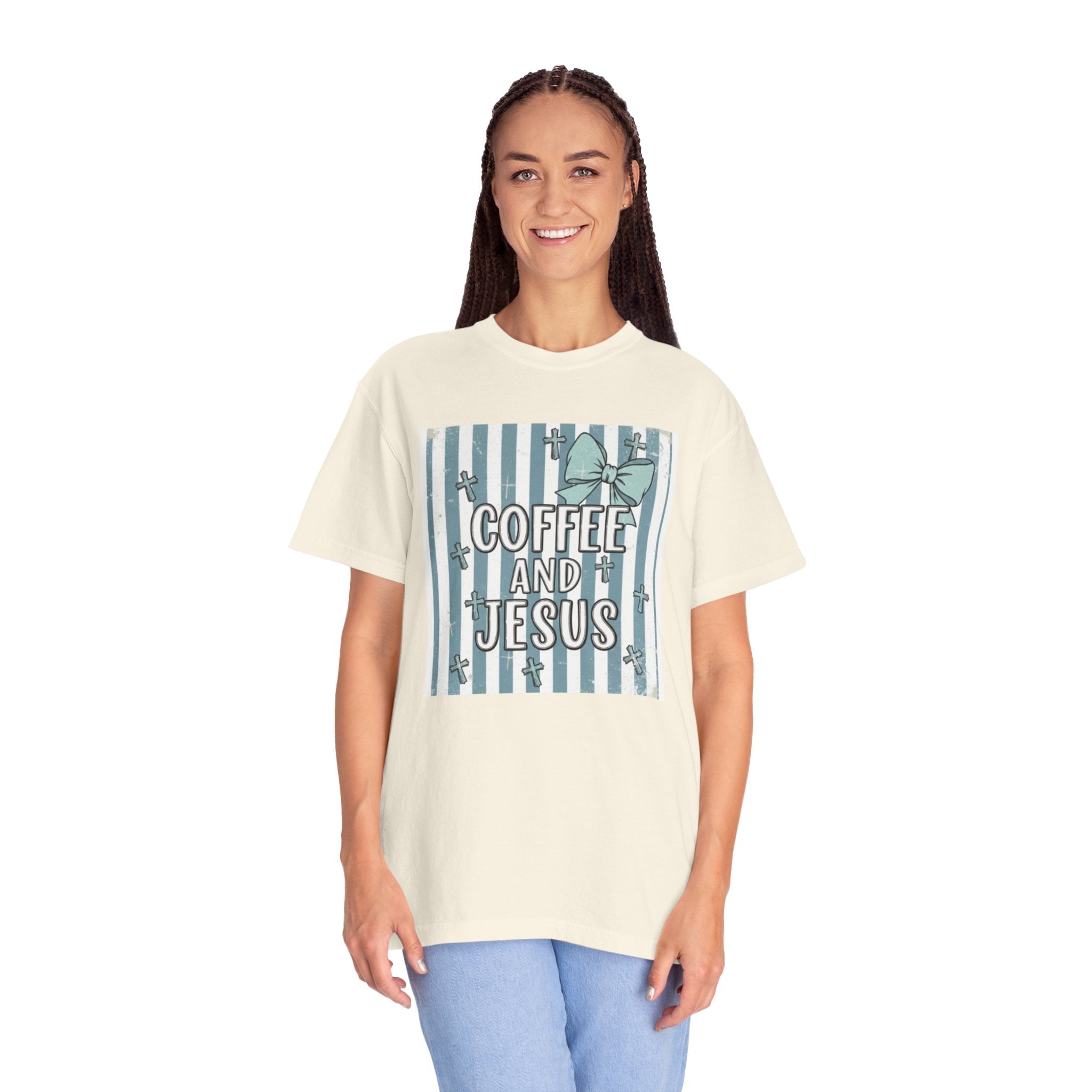 Coffee & Jesus Graphic T-Shirt — Faith-Inspired Coffee Tee