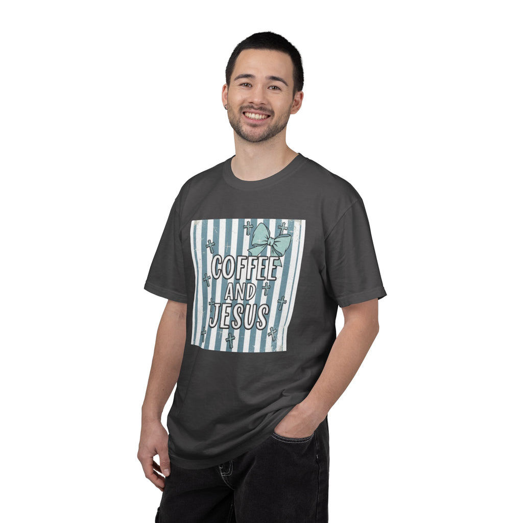 Coffee & Jesus Graphic T-Shirt — Faith-Inspired Coffee Tee