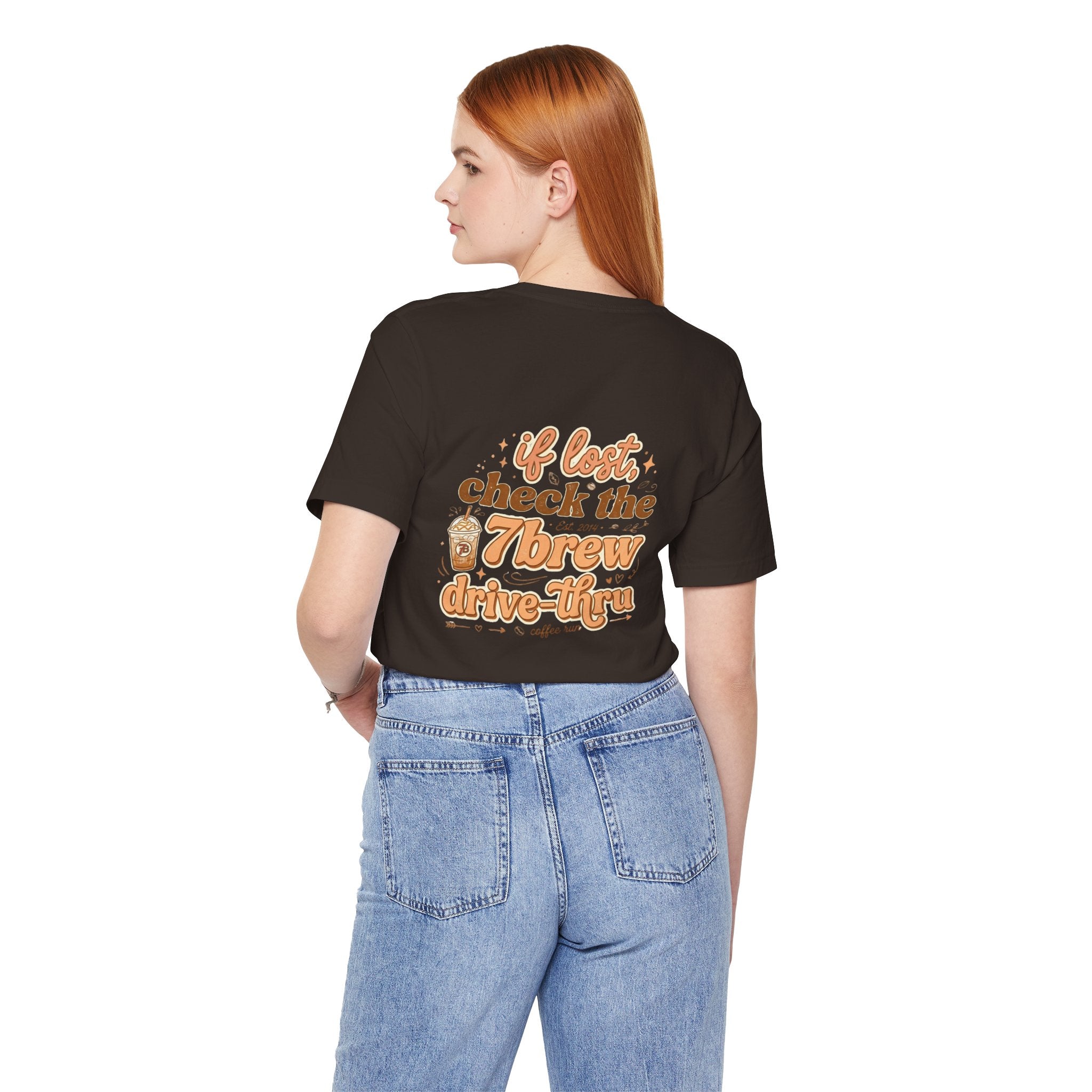 7Brew Drive-Thru Coffee Tee — "If Lost, Check the 7Brew" Graphic T-Shirt