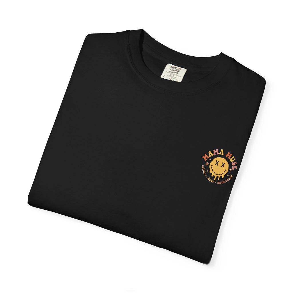 Graphic T-Shirt — "I Look Like Sh*t Because I Feel Like Sh*t" Bold Back Print, Smiley Chest Accent