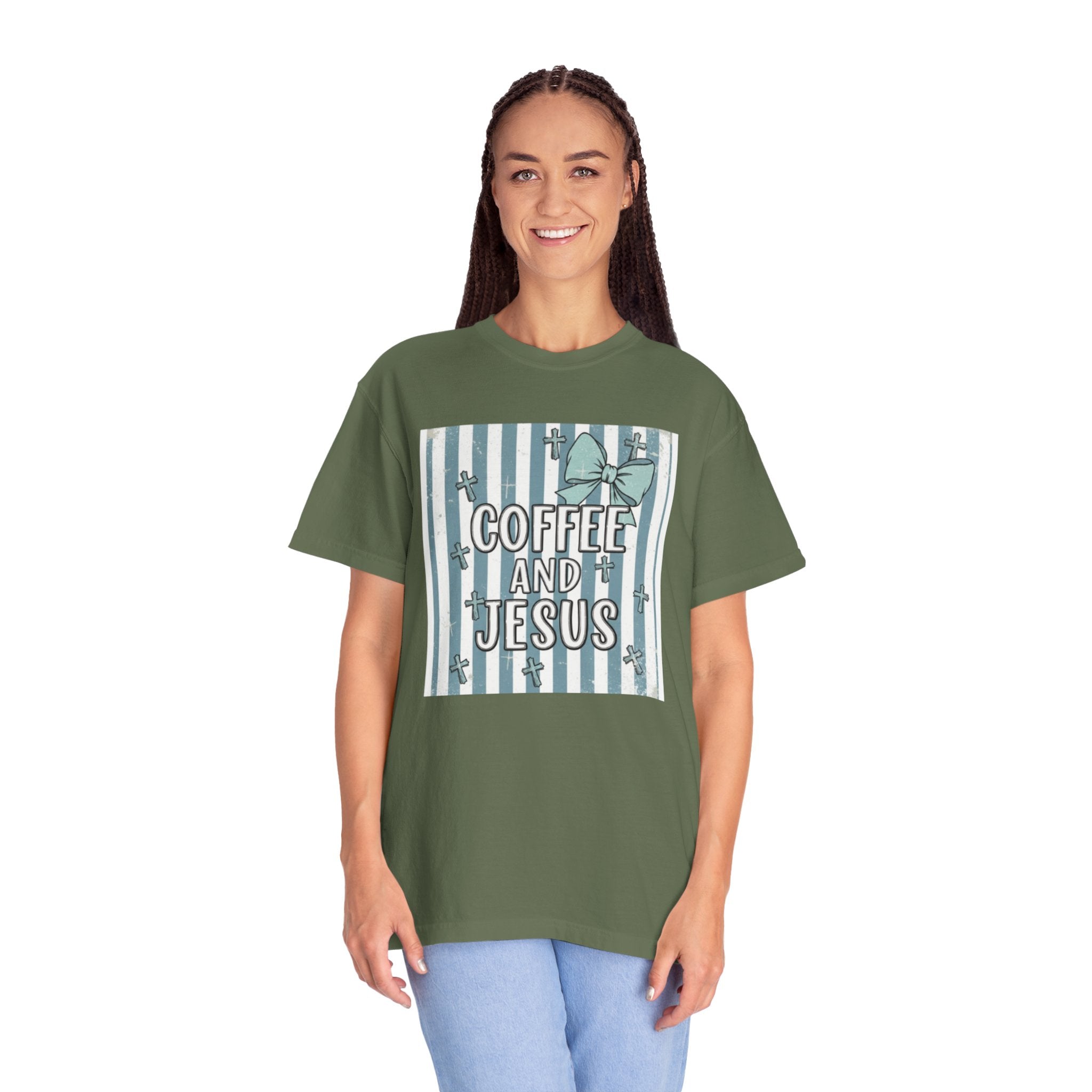 Coffee & Jesus Graphic T-Shirt — Faith-Inspired Coffee Tee