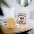 Iced Coffee & Emotions 16oz Sipper Glass – Cute Kawaii Style Coffee Tumbler with Straw