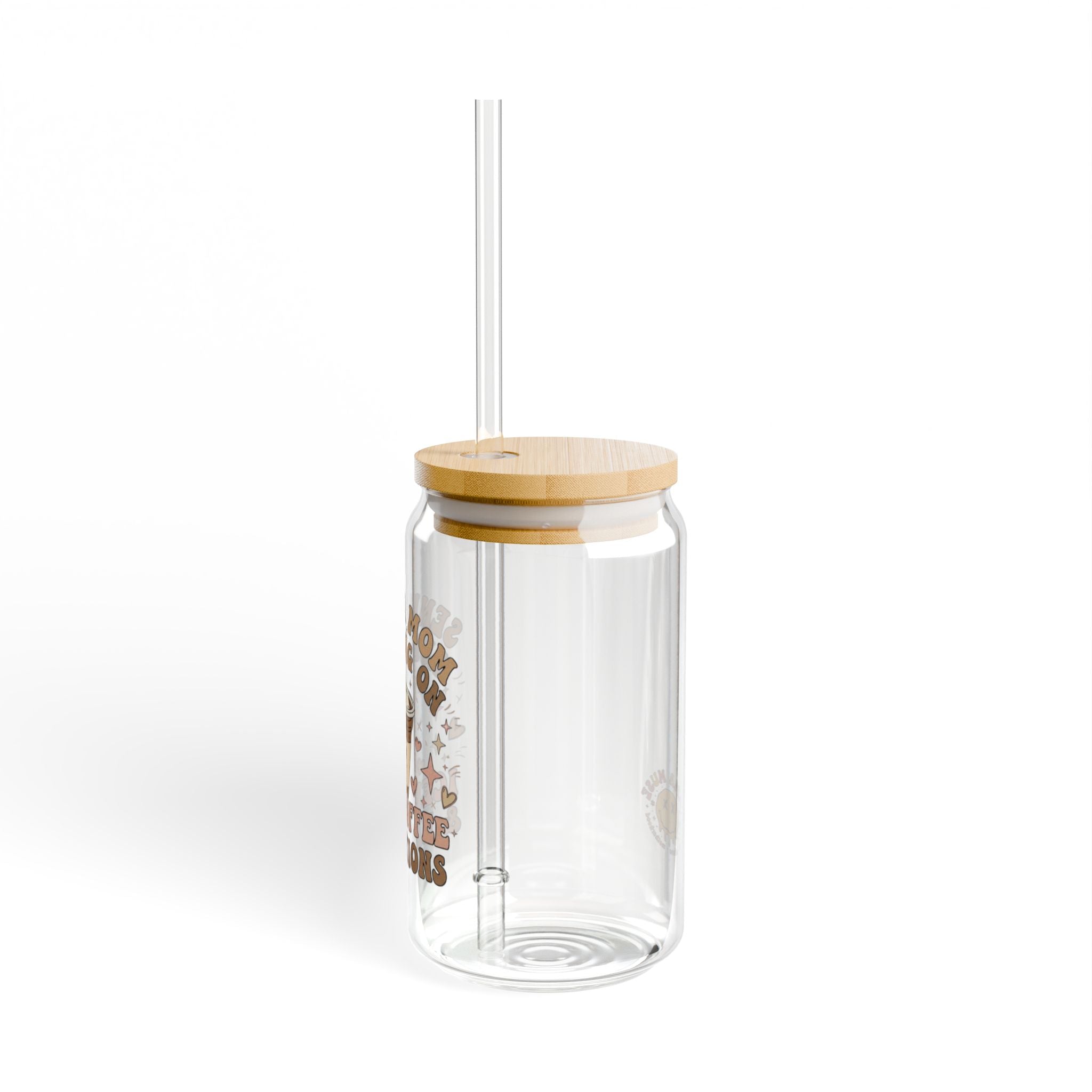 Iced Coffee & Emotions 16oz Sipper Glass – Cute Kawaii Style Coffee Tumbler with Straw