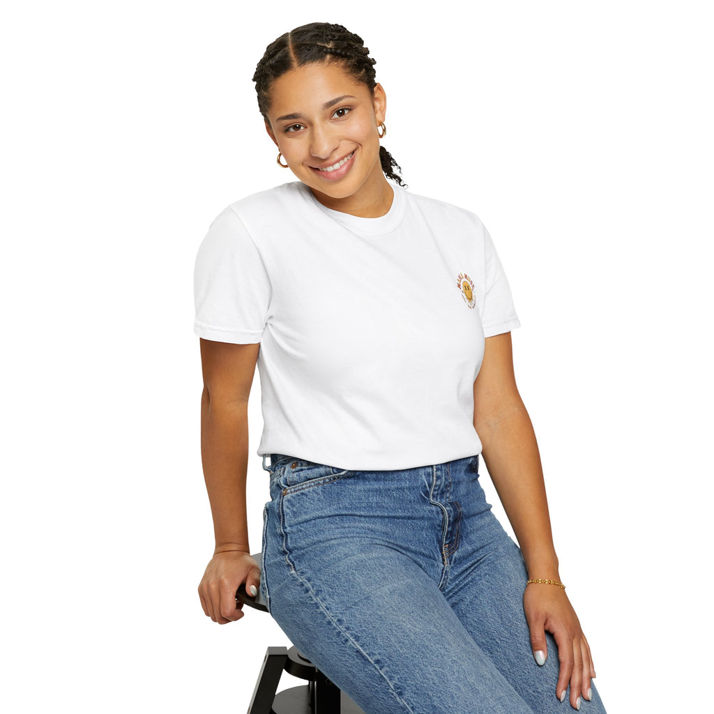 Graphic T-Shirt — "I Look Like Sh*t Because I Feel Like Sh*t" Bold Back Print, Smiley Chest Accent