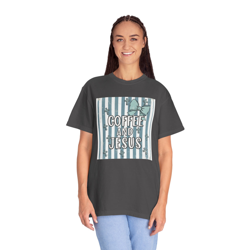 Coffee & Jesus Graphic T-Shirt — Faith-Inspired Coffee Tee